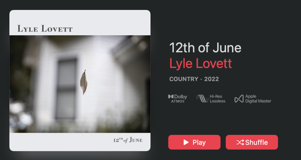 (lyle lovett 12th of june dolby atmos streaming)