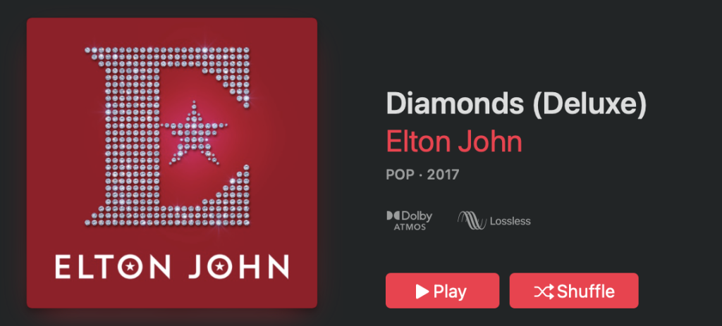 elton john diamonds dolby atmos streaming)