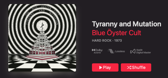 BoC Tyranny Mutation 4.0 Dolby Audio Apple Music