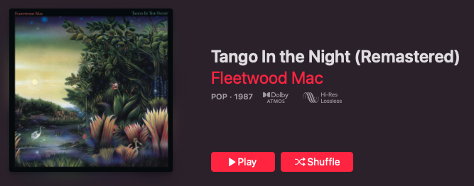 fleetwood mac tango dolby atmos