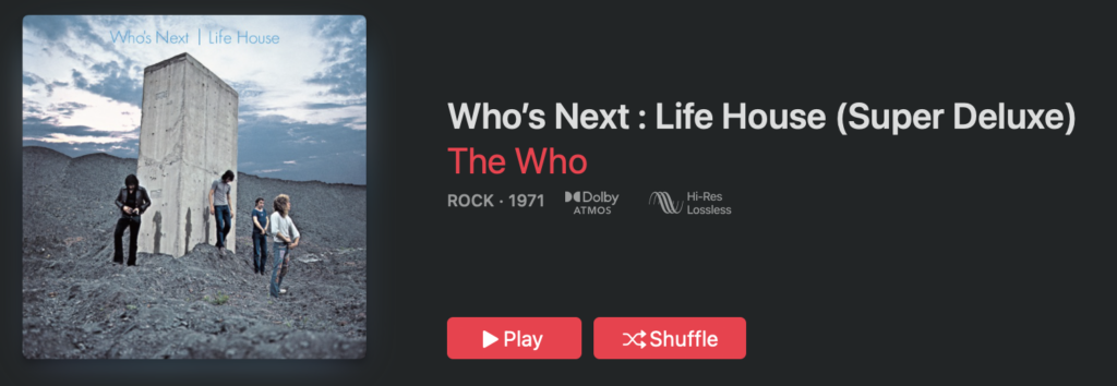 Who's Next Life House Box Set Blu-Ray Dolby Atmos Steven Wilson