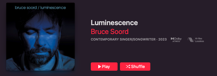 Bruce Soord Luminescence Dolby Atmos Apple Music