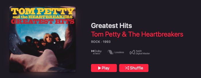 Tom Petty Greatest Hits Dolby Atmos