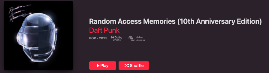 Daft Punk Random Access Dolby Atmos