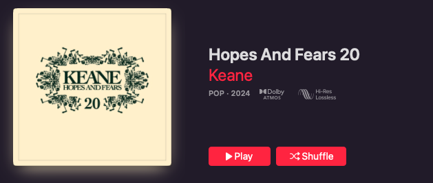 Keane Hopes Fears 20 Dolby Atmos David Kosten IAA 