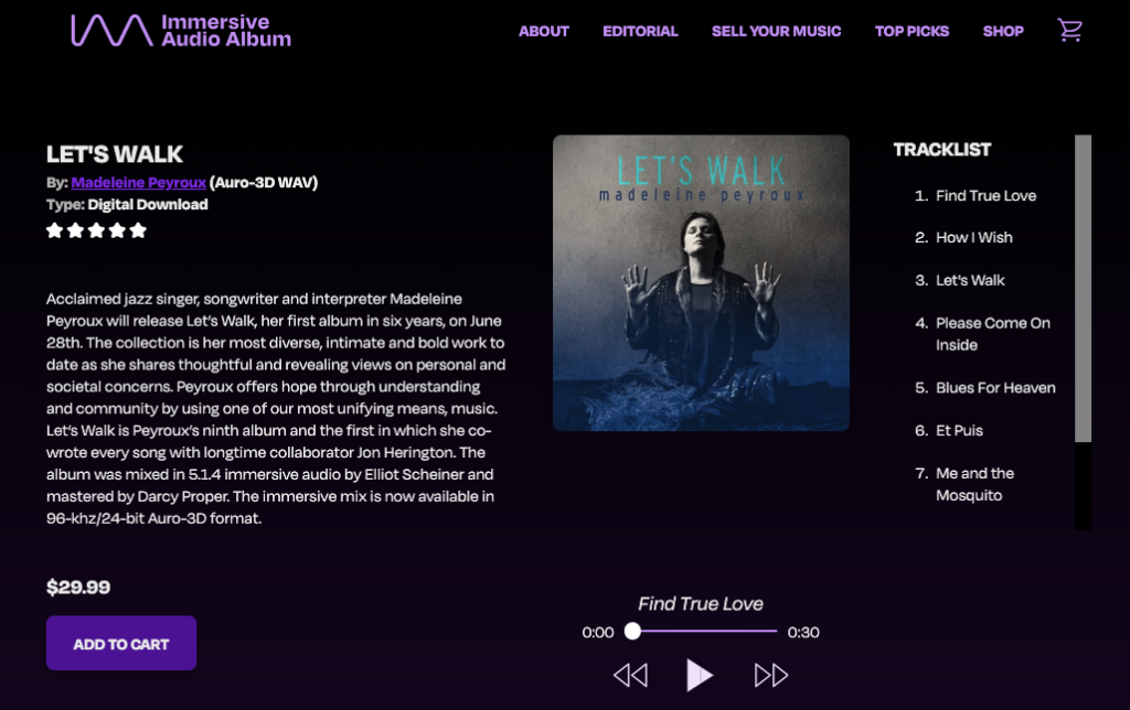 Madeleine Peyroux Let's Walk Auro-3D Dolby Atmos Elliot Scheiner IAA Download